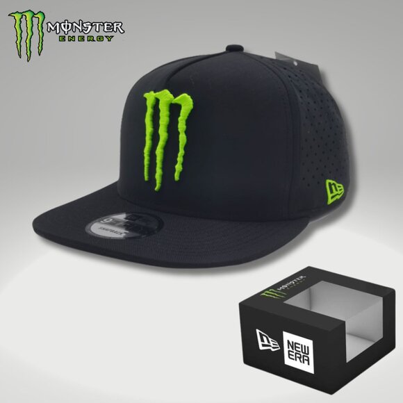 Hat Snapback New Era Black Ventilated Adjustable Box & Sticker - Picture 1 of 5